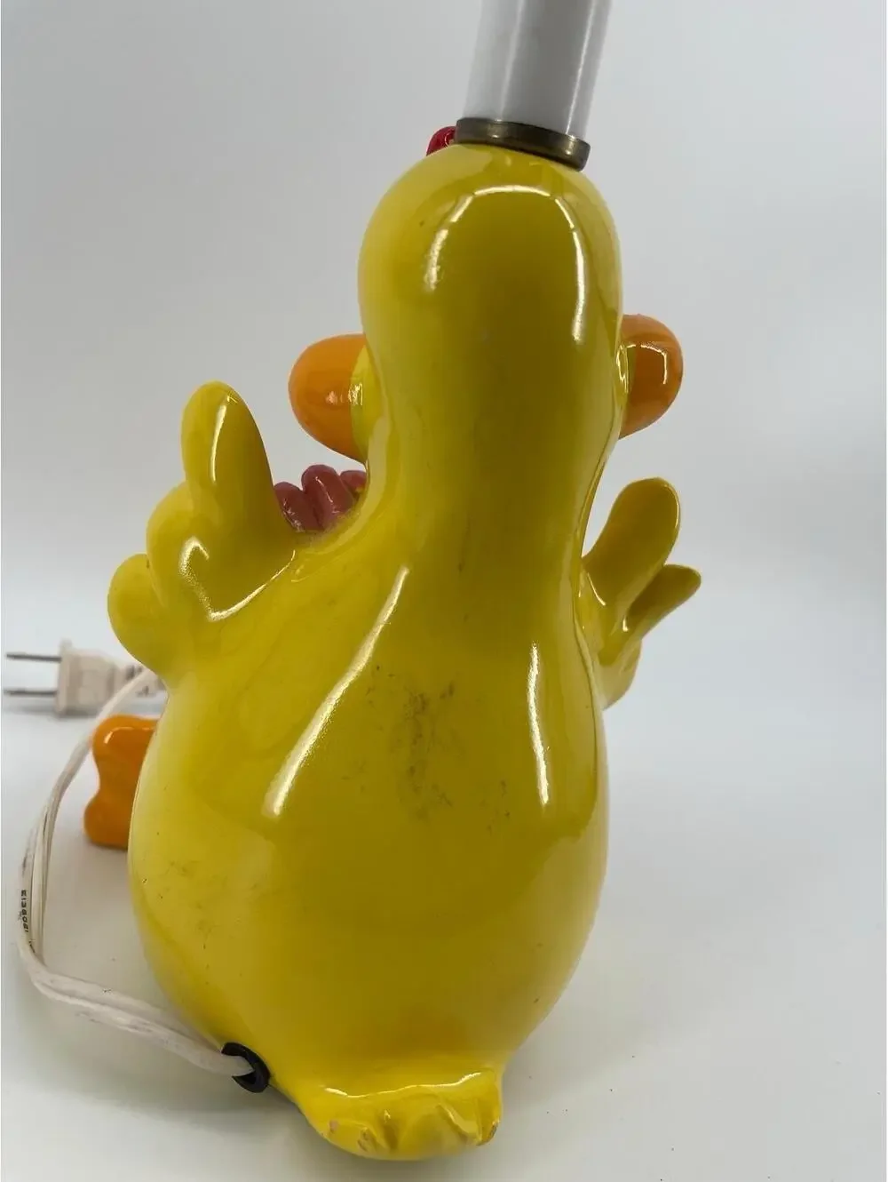 Vintage 1970s 1980s Yellow Duck Ceramic Table Lamp Nursery Decor 14” Tested